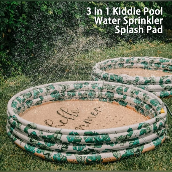 Float Joy Kiddie Pool Inflatable with Sprinkler Blow Up to 60"x15" (Brand New) - Picture 1 of 7